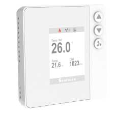 QCR02 BACnet Slimline Room CO2 and Temperature Controller with LCD, 2UI, 3AO, 2DO